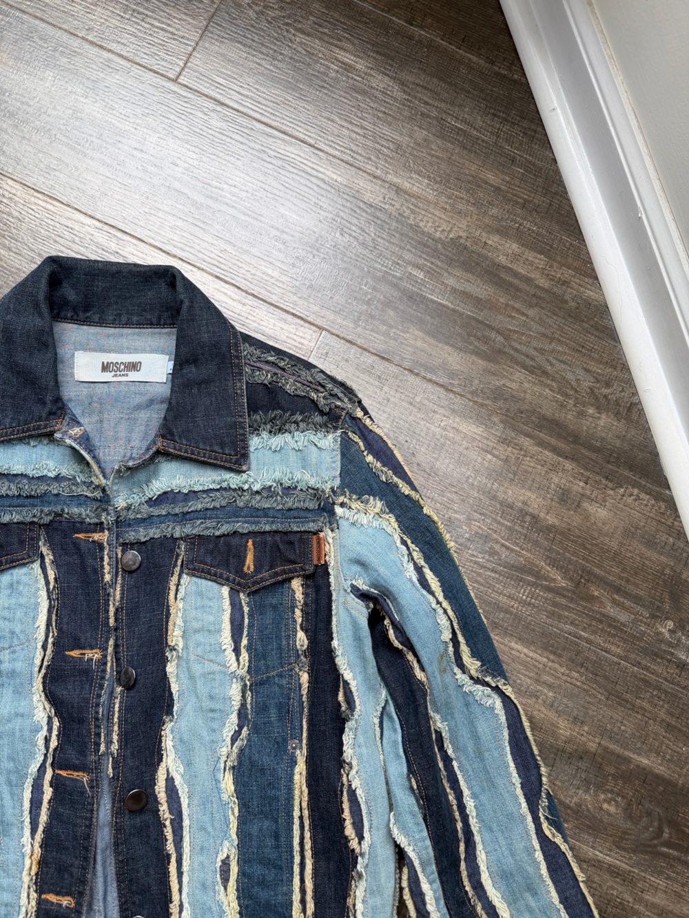 Women's Moschino Jeans Donna Denim Jacket Blue Indigo Coat US 10 - Picture 2 of 4